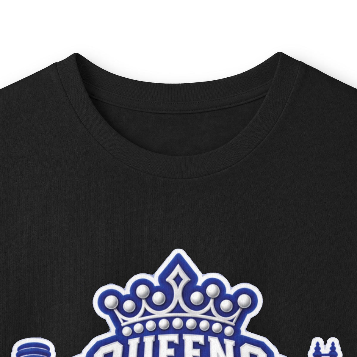 Queens Soror Long Sleeve Tee — Blue and White Crown Design