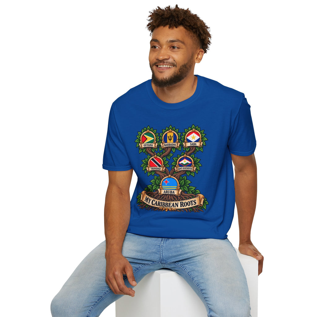 Personalized Family Roots T-Shirt — Custom Ancestry Tree With Flags