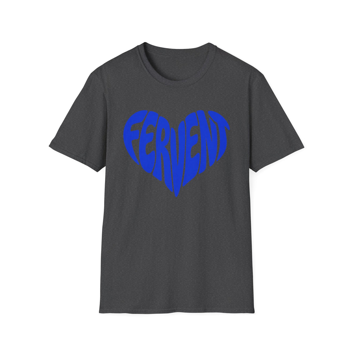 Fervent Heart T-Shirt — Bold Blue Retro Typography Tee
