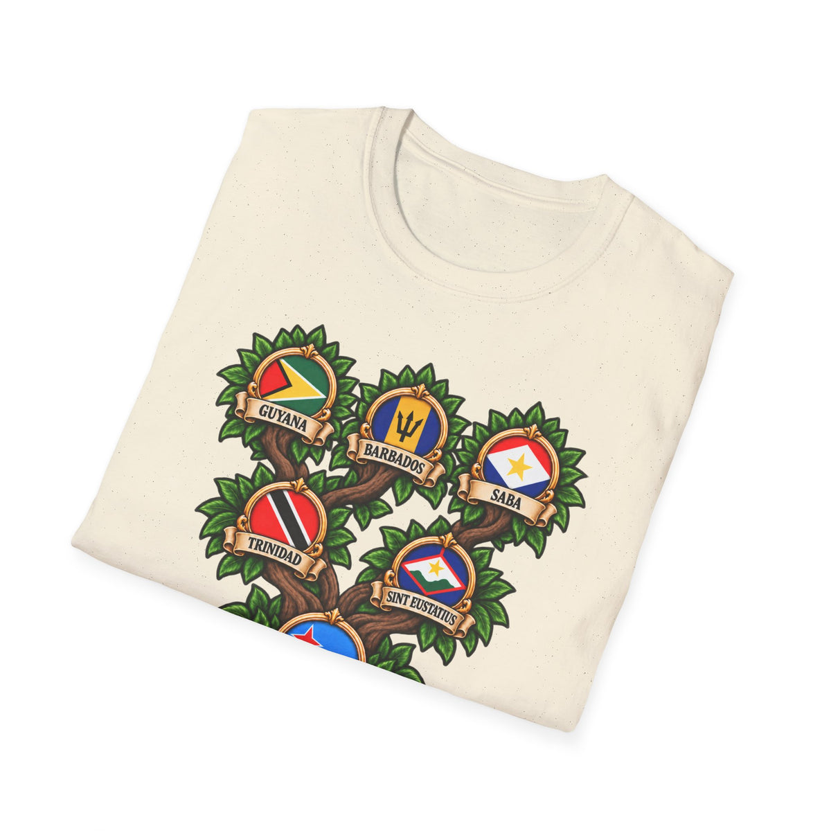 Personalized Family Roots T-Shirt — Custom Ancestry Tree With Flags