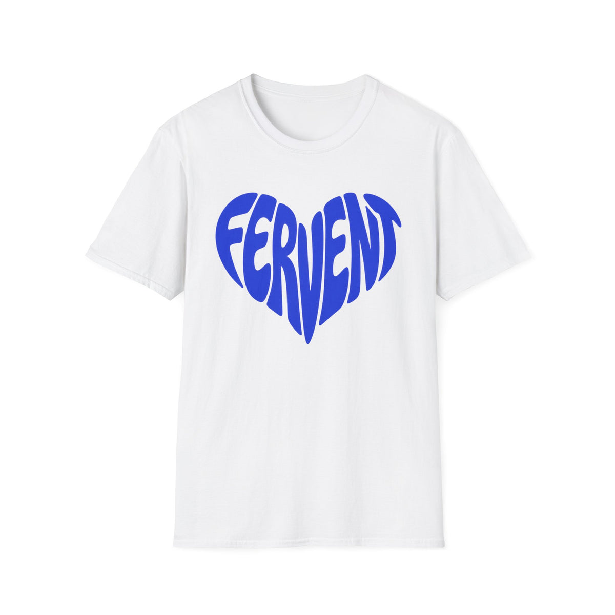 Fervent Heart T-Shirt — Bold Blue Retro Typography Tee