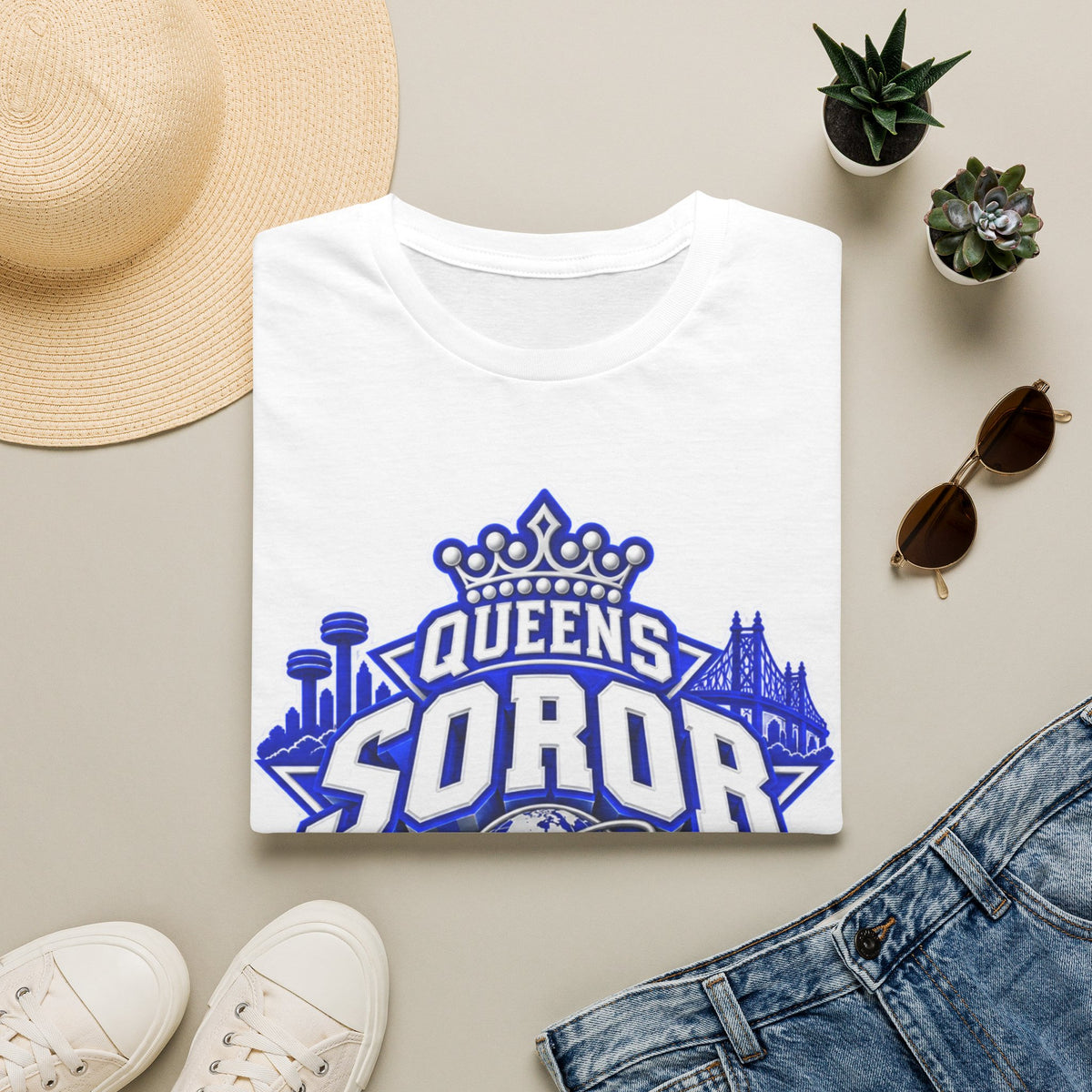 Queens Soror T-Shirt — Crown & City Skyline Greek Life Tee
