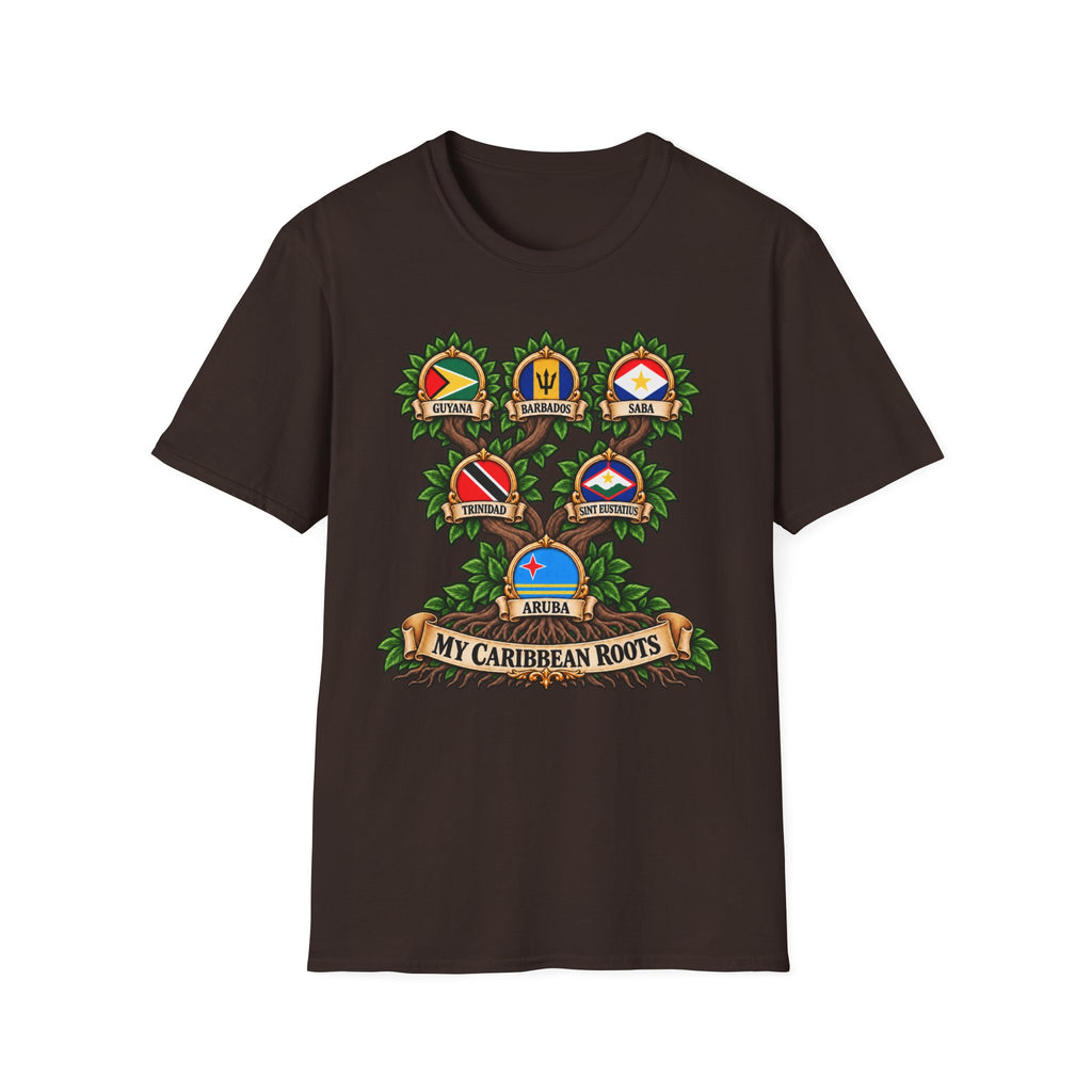 Personalized Family Roots T-Shirt — Custom Ancestry Tree With Flags