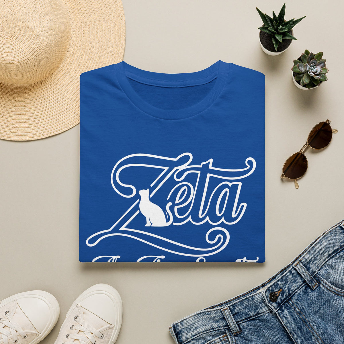 Zeta The Finer Sorority Tee with Cat Silhouette - The Menard Collection