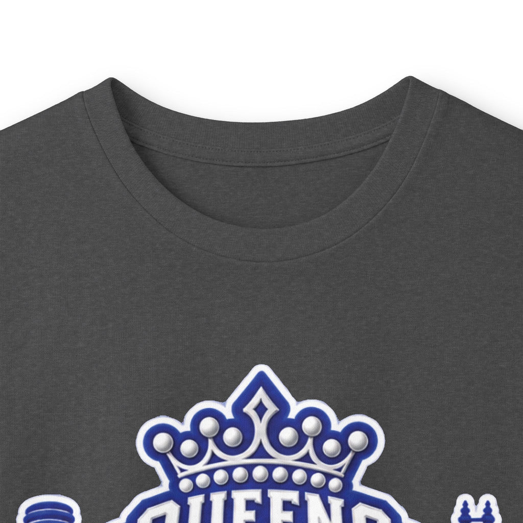 Queens Soror Long Sleeve Tee — Blue and White Crown Design