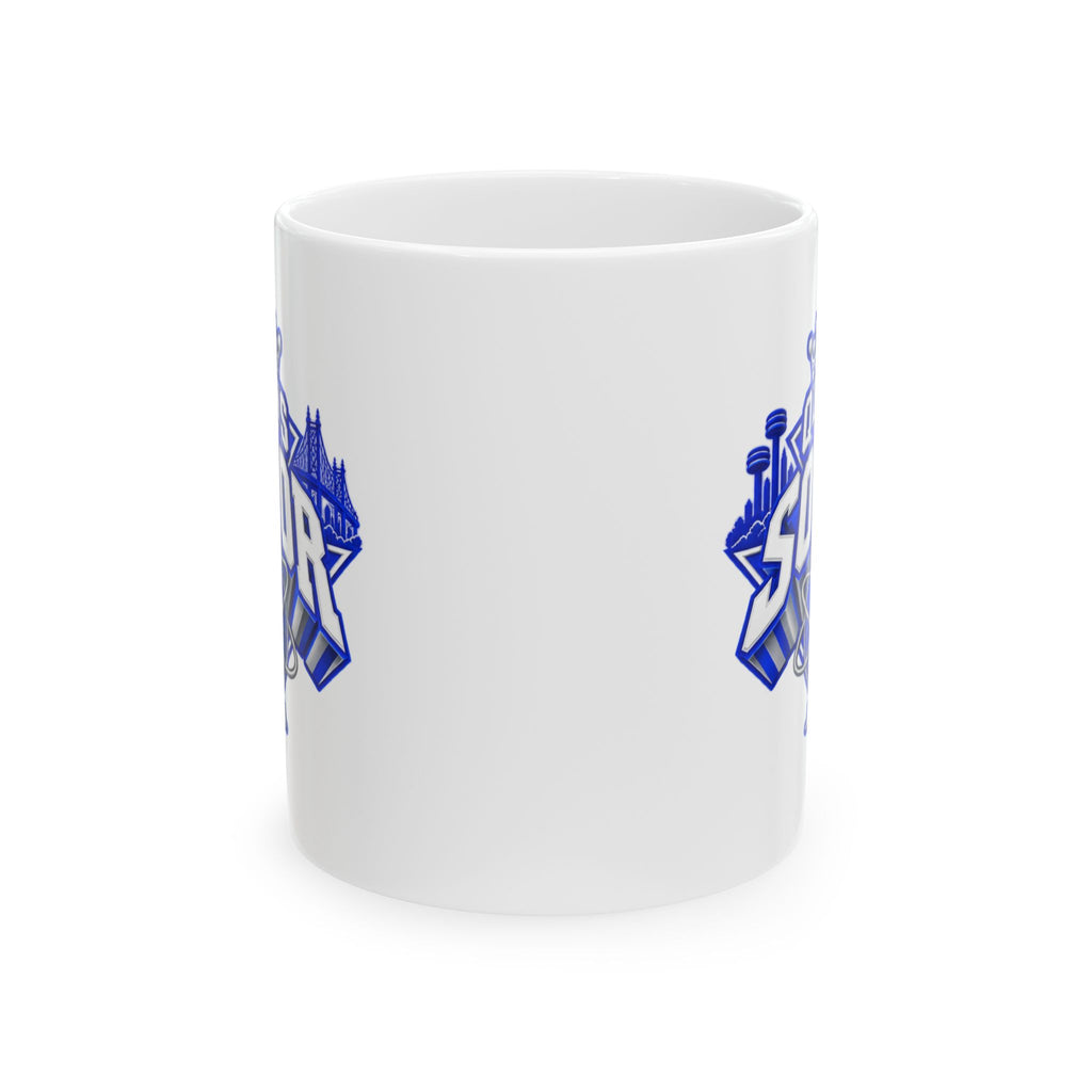 Ceramic Mug — Queens Soror (Blue & White) Coffee Cup (11oz & 15oz)
