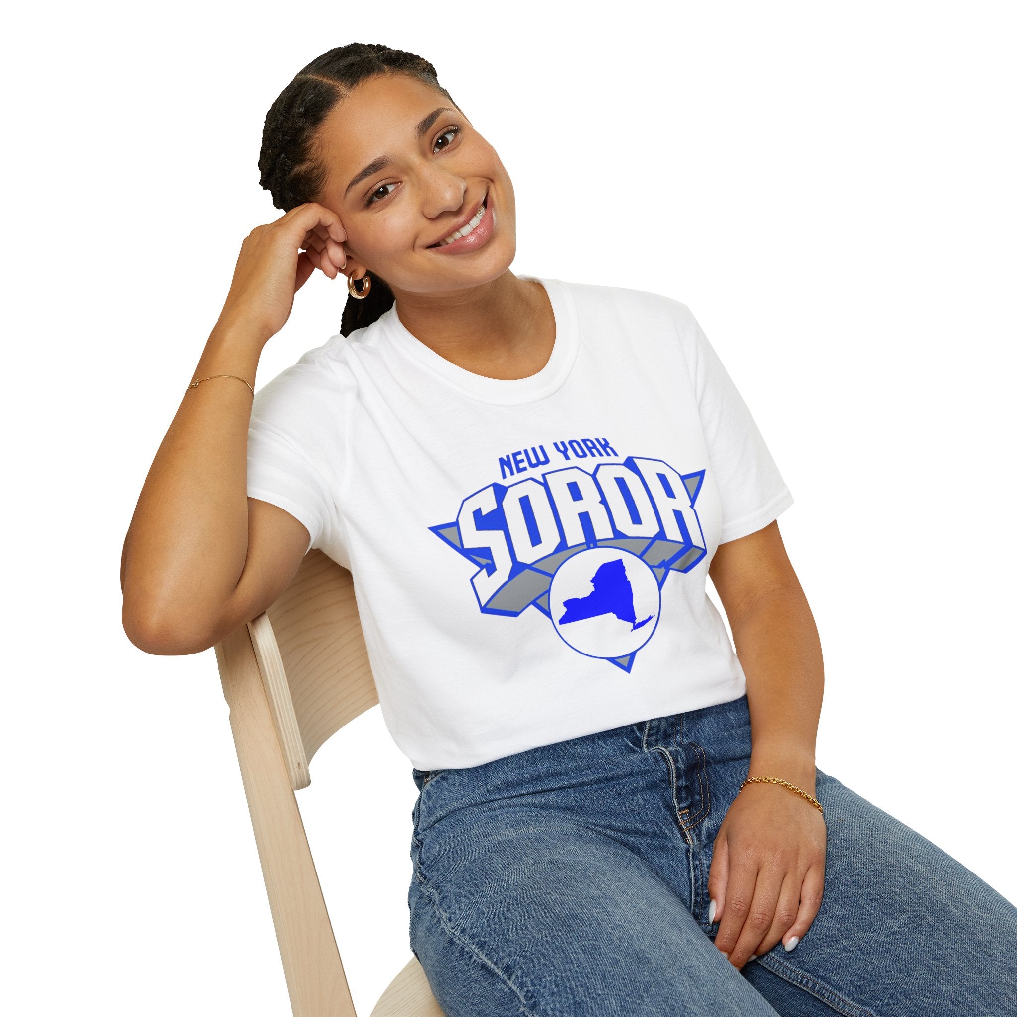 New York Soror B-Ball Themed T-Shirt (Blue and White)