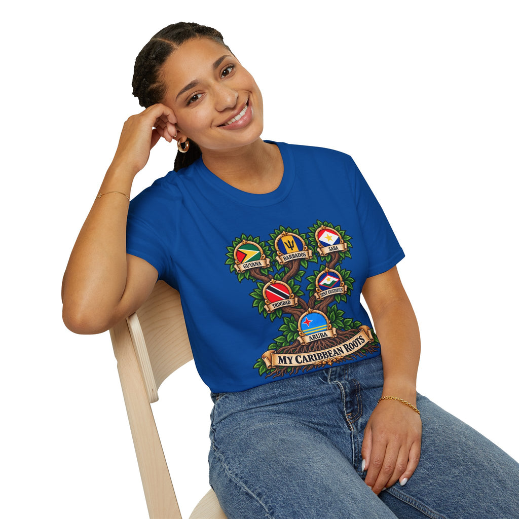Personalized Family Roots T-Shirt — Custom Ancestry Tree With Flags