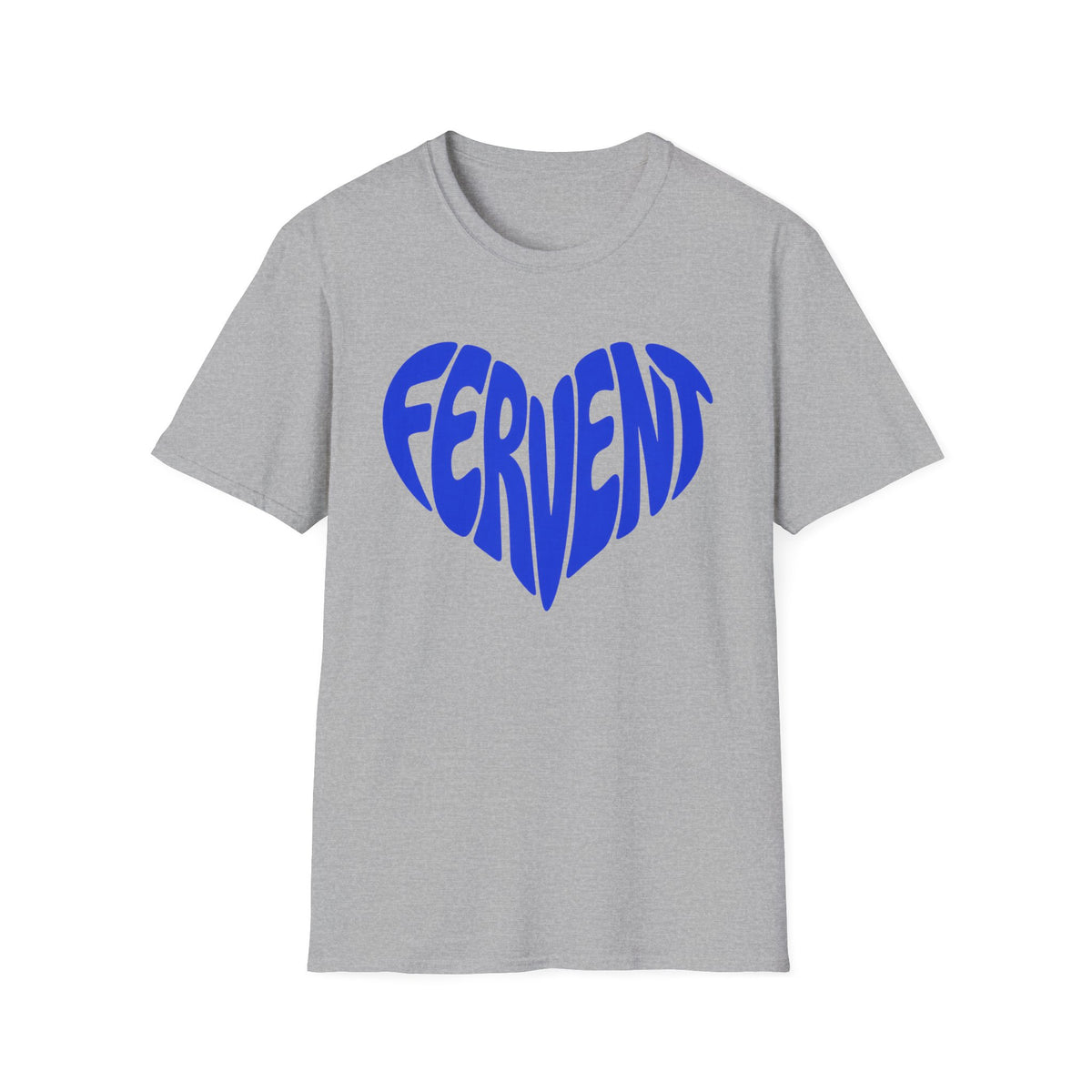 Fervent Heart T-Shirt — Bold Blue Retro Typography Tee