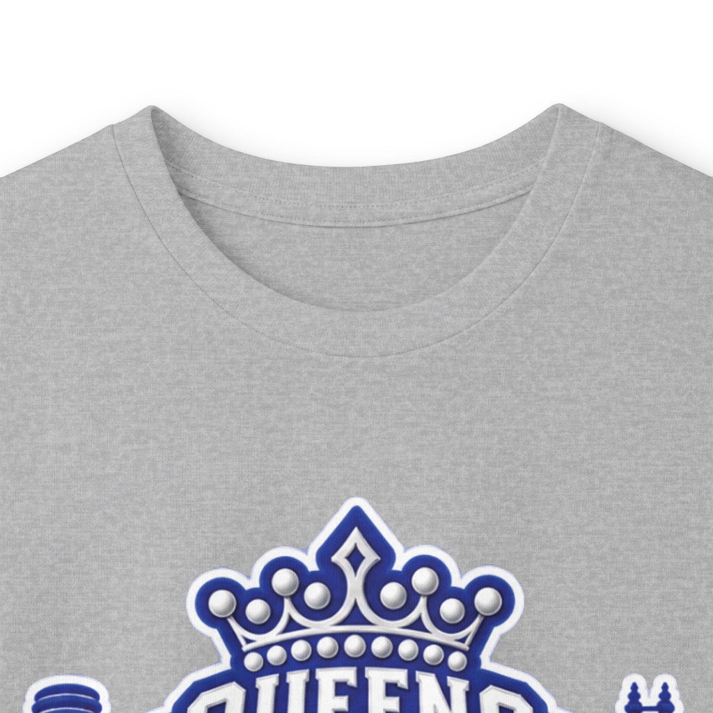 Queens Soror Long Sleeve Tee — Blue and White Crown Design