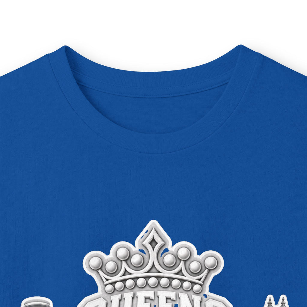 Queens Soror Long Sleeve Tee — Blue and White Crown Design