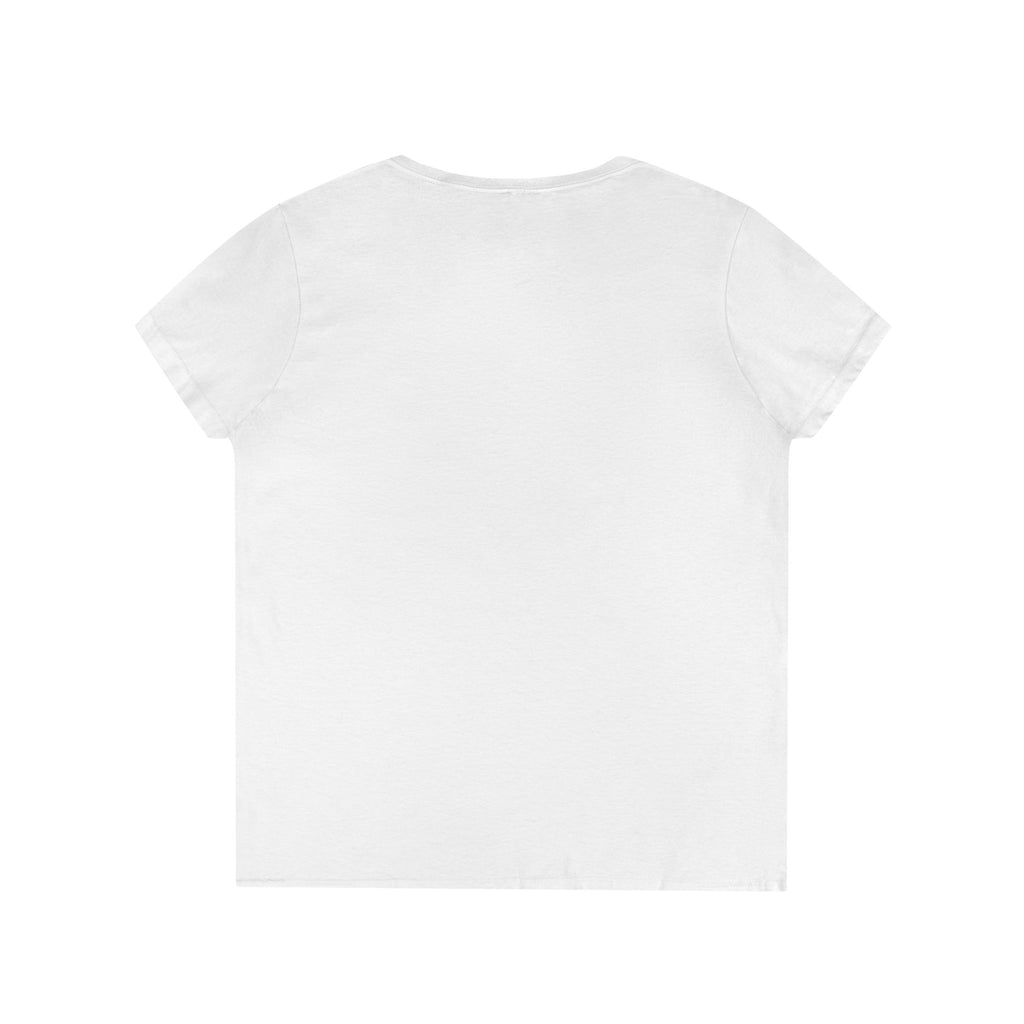 EE-I-KEE Cat V-Neck Tee — Minimalist Line Art Cat Shirt for Women