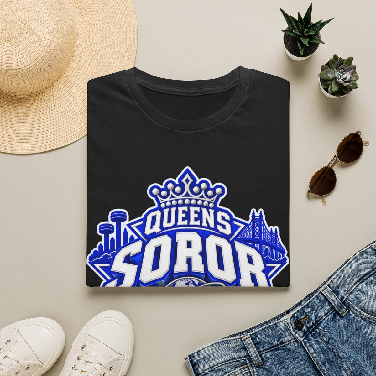 Queens Soror T-Shirt — Crown & City Skyline Greek Life Tee