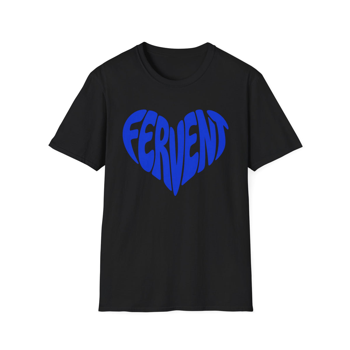 Fervent Heart T-Shirt — Bold Blue Retro Typography Tee