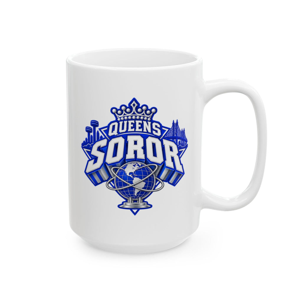 Ceramic Mug — Queens Soror (Blue & White) Coffee Cup (11oz & 15oz)