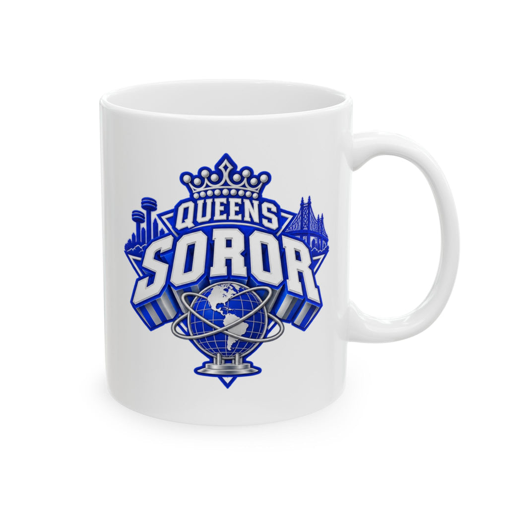Ceramic Mug — Queens Soror (Blue & White) Coffee Cup (11oz & 15oz)