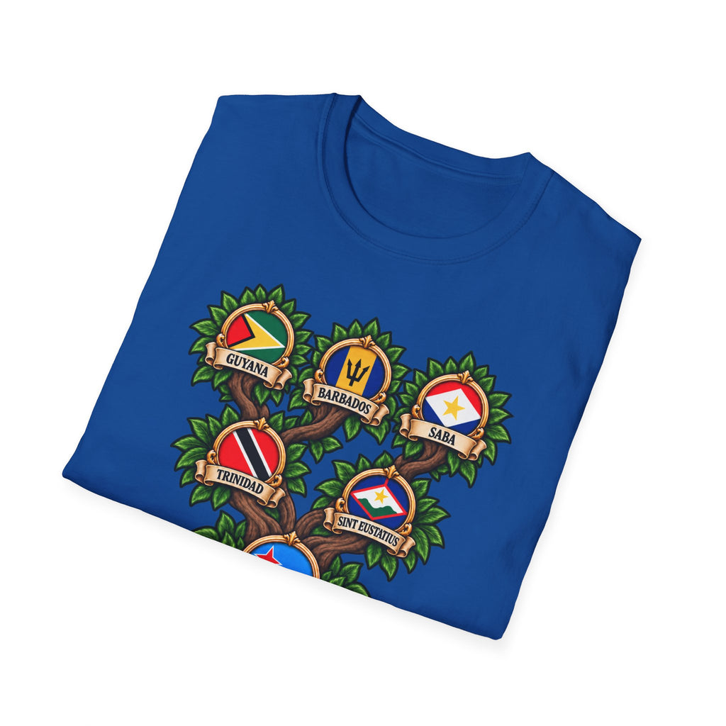 Personalized Family Roots T-Shirt — Custom Ancestry Tree With Flags